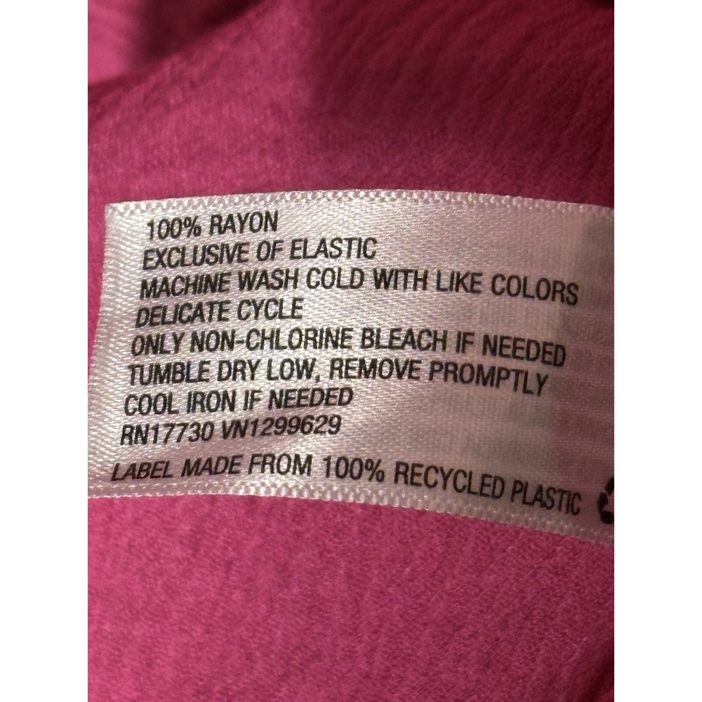 Knox Rose Size L Sleeveless V Neck Button Front Pink Rayon Knee Length Dress - Picture 4 of 6